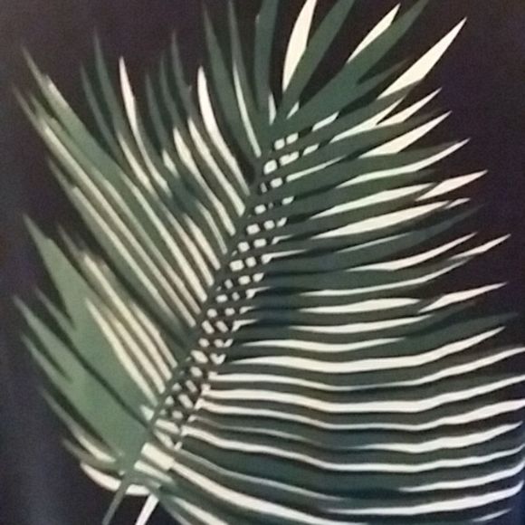 GLAM kimono one size fits most , black green,and white tropical leaves print - Picture 4 of 12